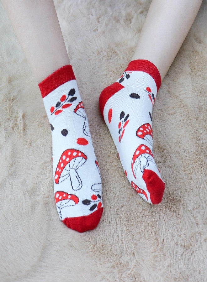 Jeasona Mushroom Gifts for Women Mushrooms Ankle Socks for Women Funny Fun Cute - Image 4